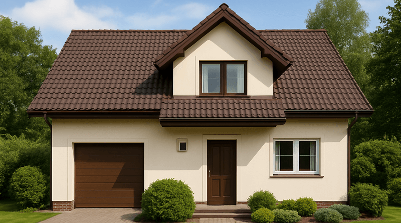 jaki kolor elewacji do brązowego dachu