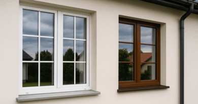 białe i brązowe okna