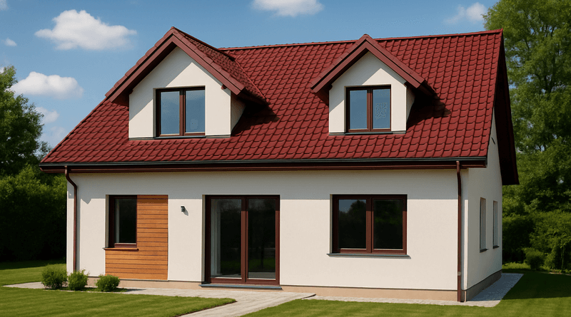 bordowy dach jaka elewacja
