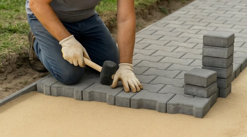 jak ułożyć kostkę brukową bez zagęszczarki