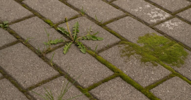 jak usunąć mech z kostki brukowej