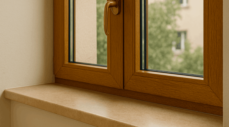 okna złoty dąb jakie parapety
