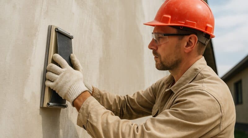 Czym szlifować klej do siatki na elewacji?