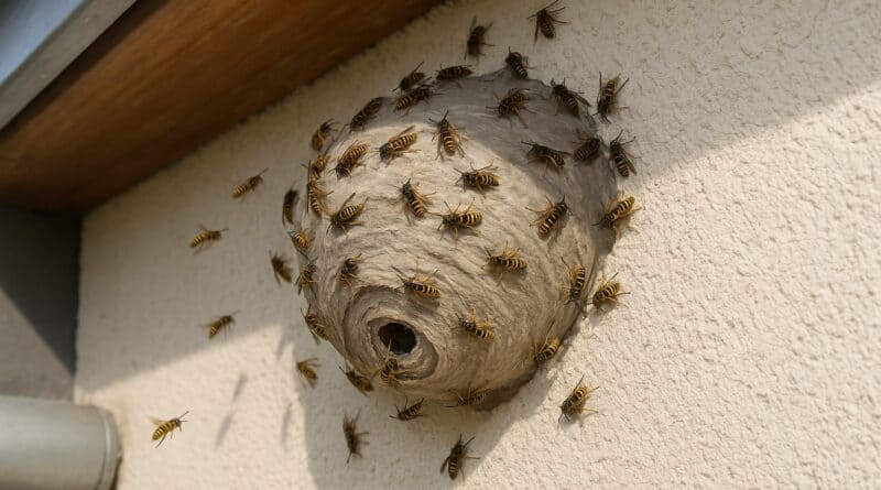 Jak zlikwidować gniazdo os w elewacji budynku?