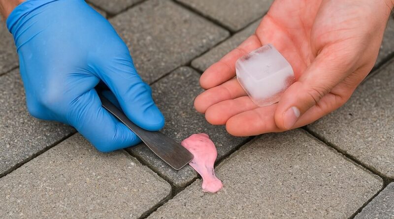 jak usunąć gumę do żucia z kostki brukowej