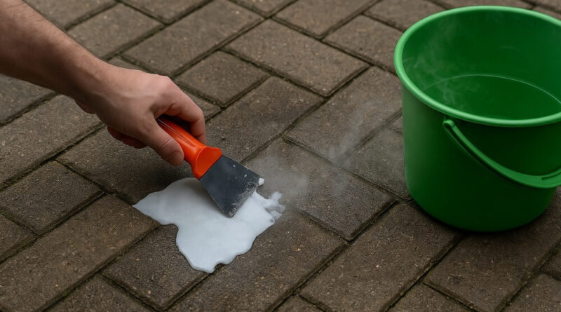 jak usunąć wosk z kostki brukowej domowym sposobem