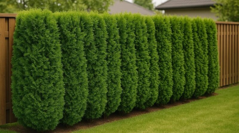 jak wysokie mogą być tuje przy płocie