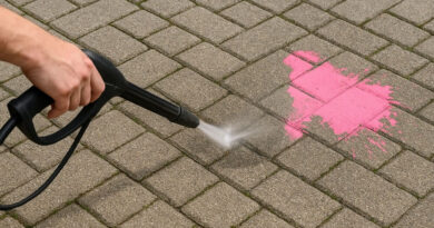 jak zmyć farbę z kostki brukowej