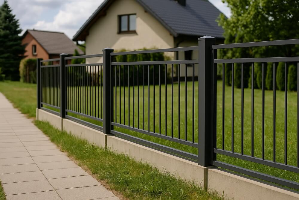 średniej wysokości ogrodzenie