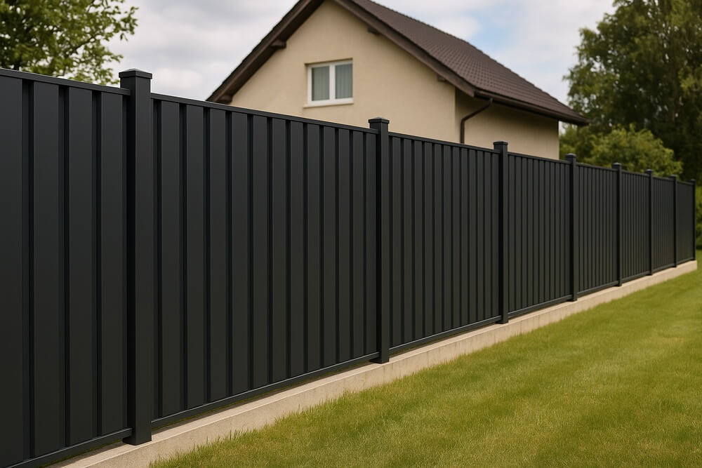 wysokie ogrodzenie działki