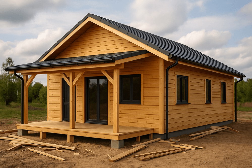 budowa domu drewnianego 80m2